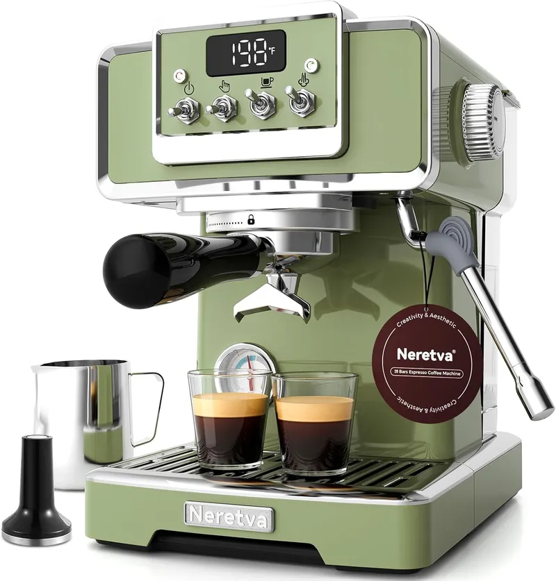 Neretva Professional Espresso Machine with Pressure Gauge 15Bar